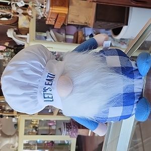 Let's Eat Stuffed Gnome Kitchen Decor